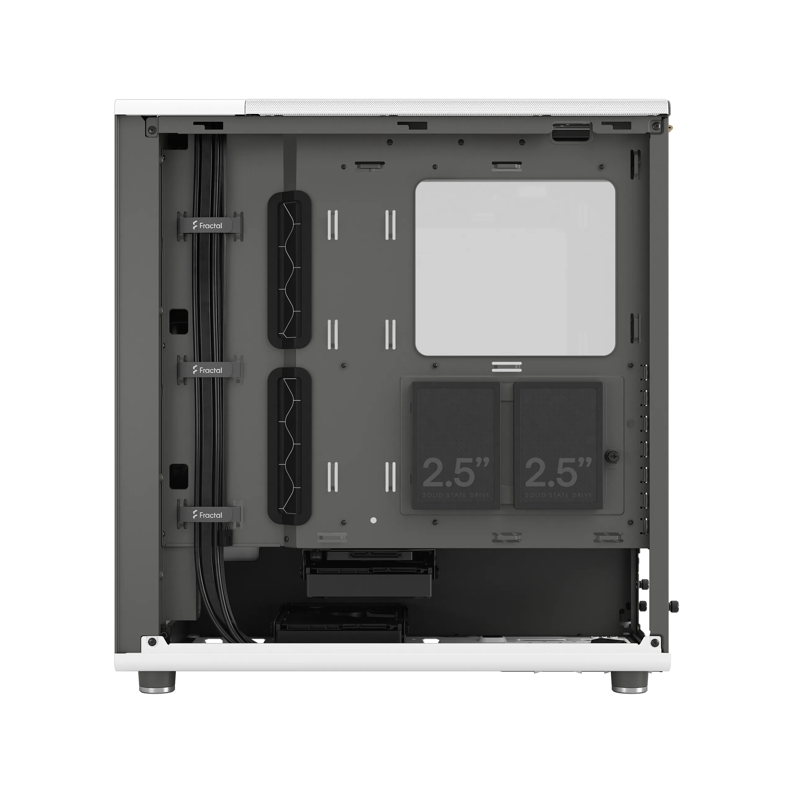 Fractal Design North - Mid Tower case with window, Chalk White / Clear Tint