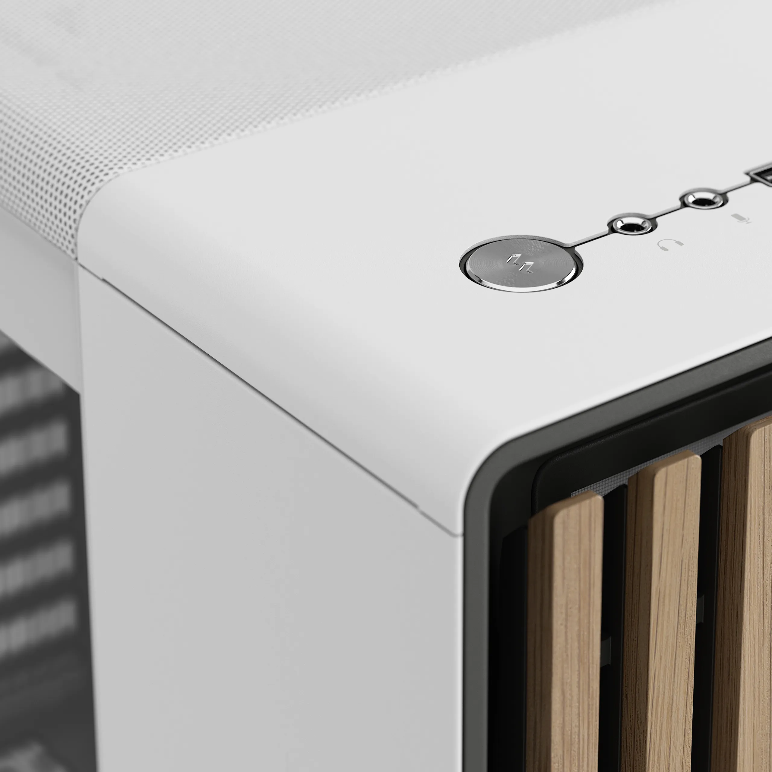 Fractal Design North - Mid Tower case with window, Chalk White / Clear Tint