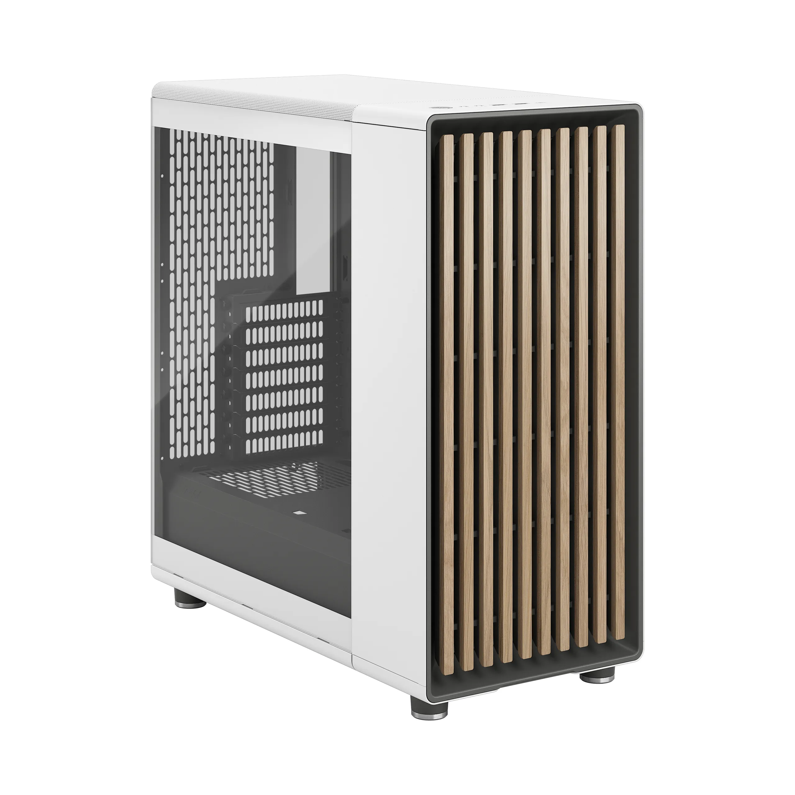 Fractal Design North - Mid Tower case with window, Chalk White / Clear Tint