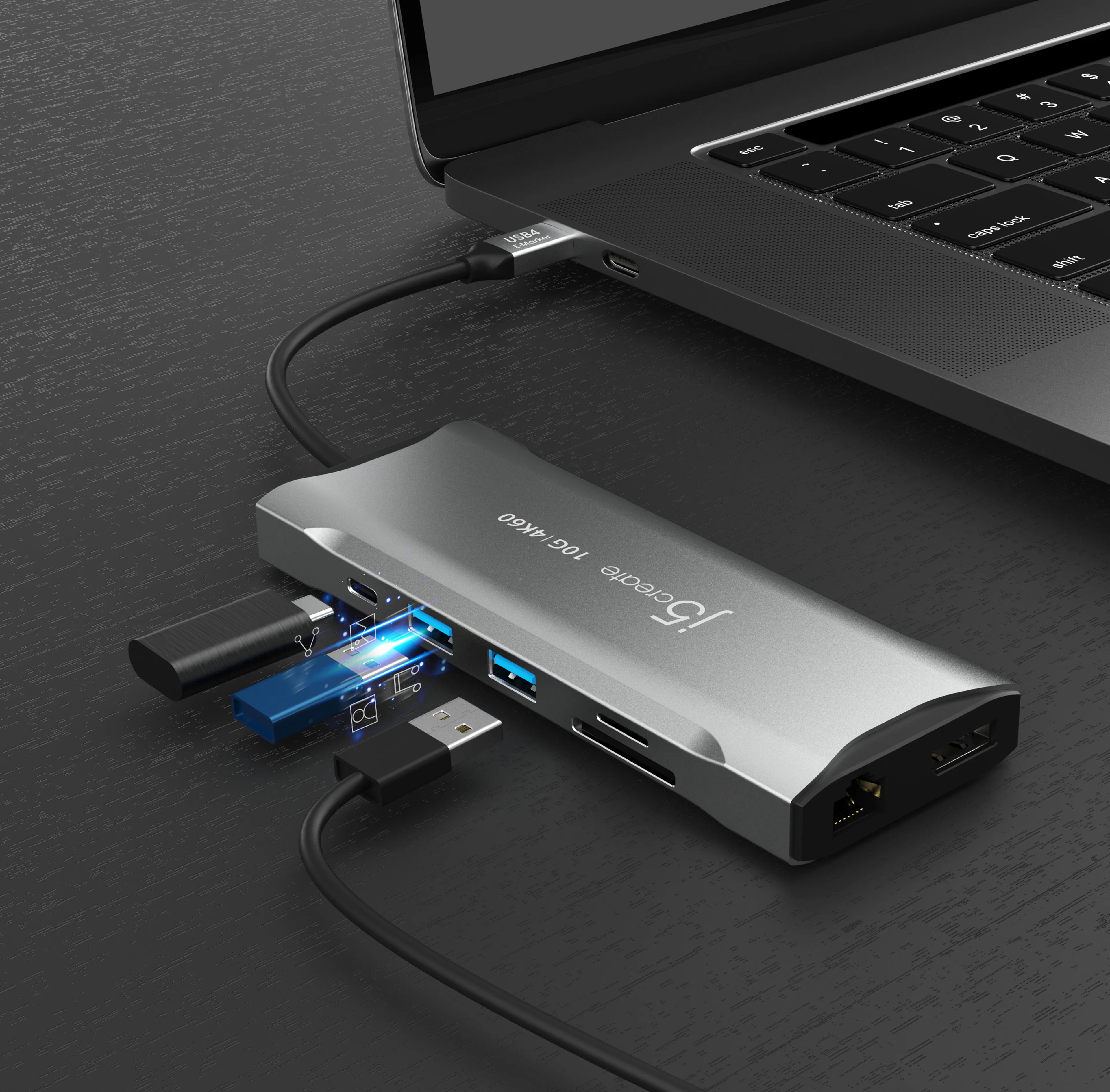 J5 Create 4K60 ELITE USB-C TRIPLE-MONITOR - 10GBPS MINI DOCK