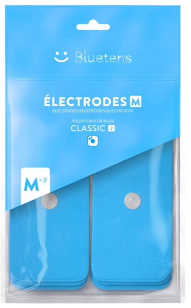 Bluetens MG-M8 magnetiska TENS / EMS-elektrodplattor, storlek M, 8 stycken