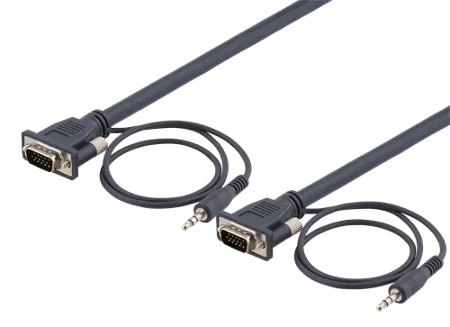90cm VGA M+3.5mm M  To VGA +3.5mm M  26AWG  OD: 10.0mm