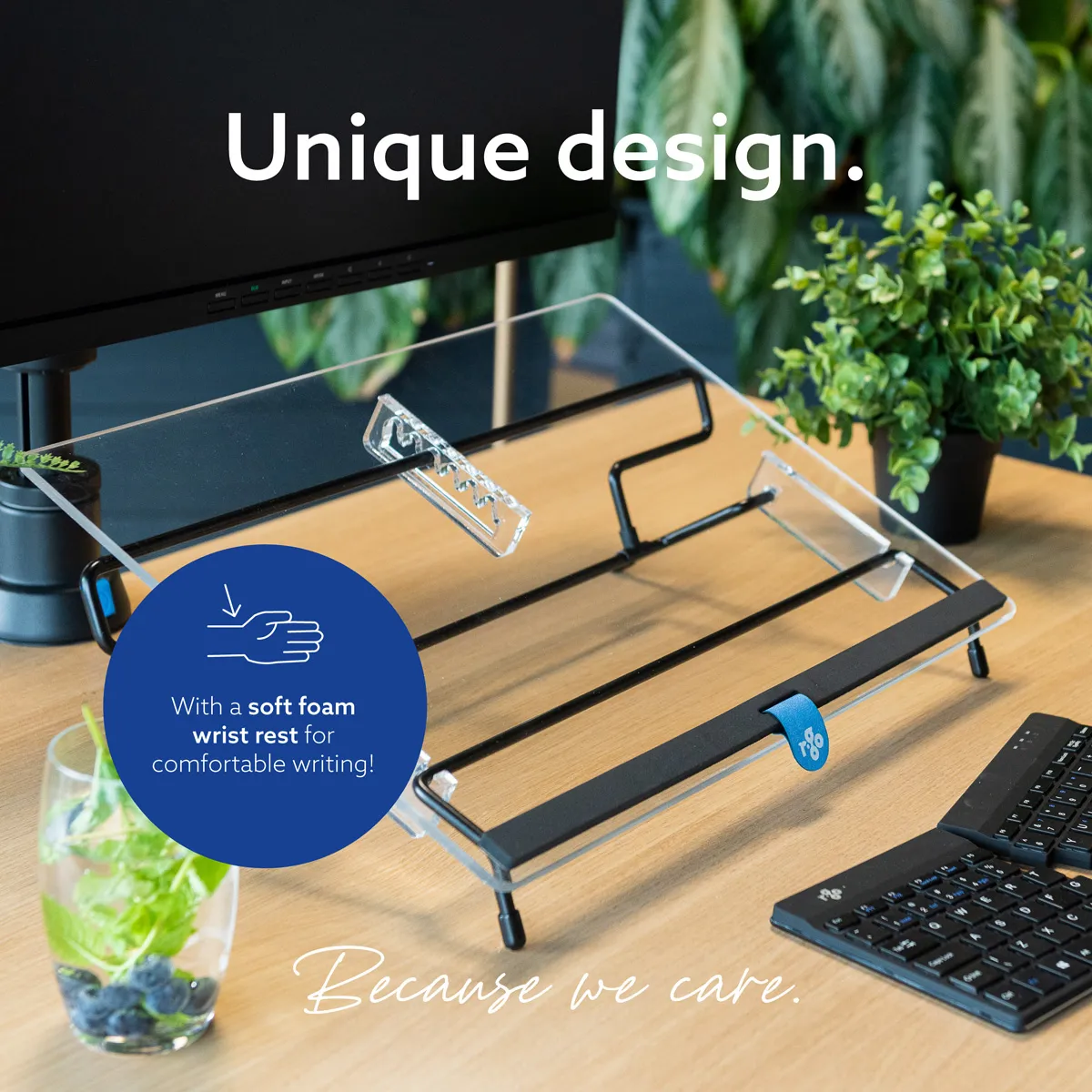 R-Go Flex Read Document Holder, medium, adjustable, transpar