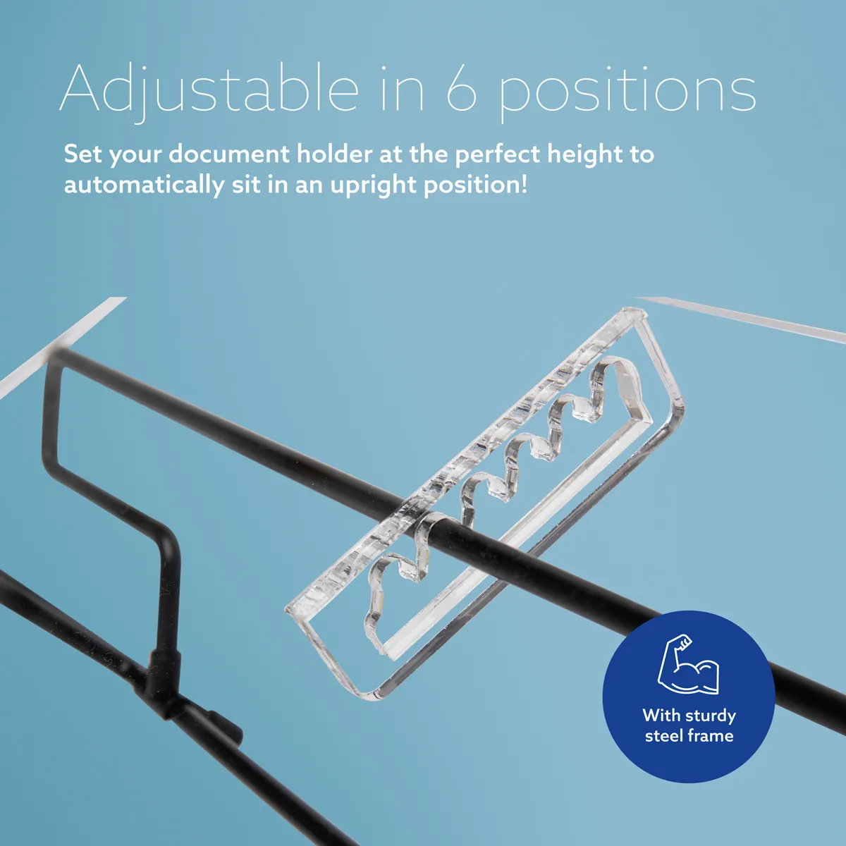 R-Go Flex Read Document Holder, medium, adjustable, transpar