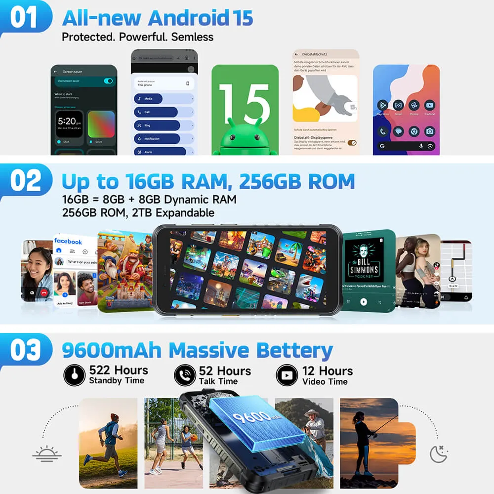 Ulefone RugKing 8/256 GB, svart