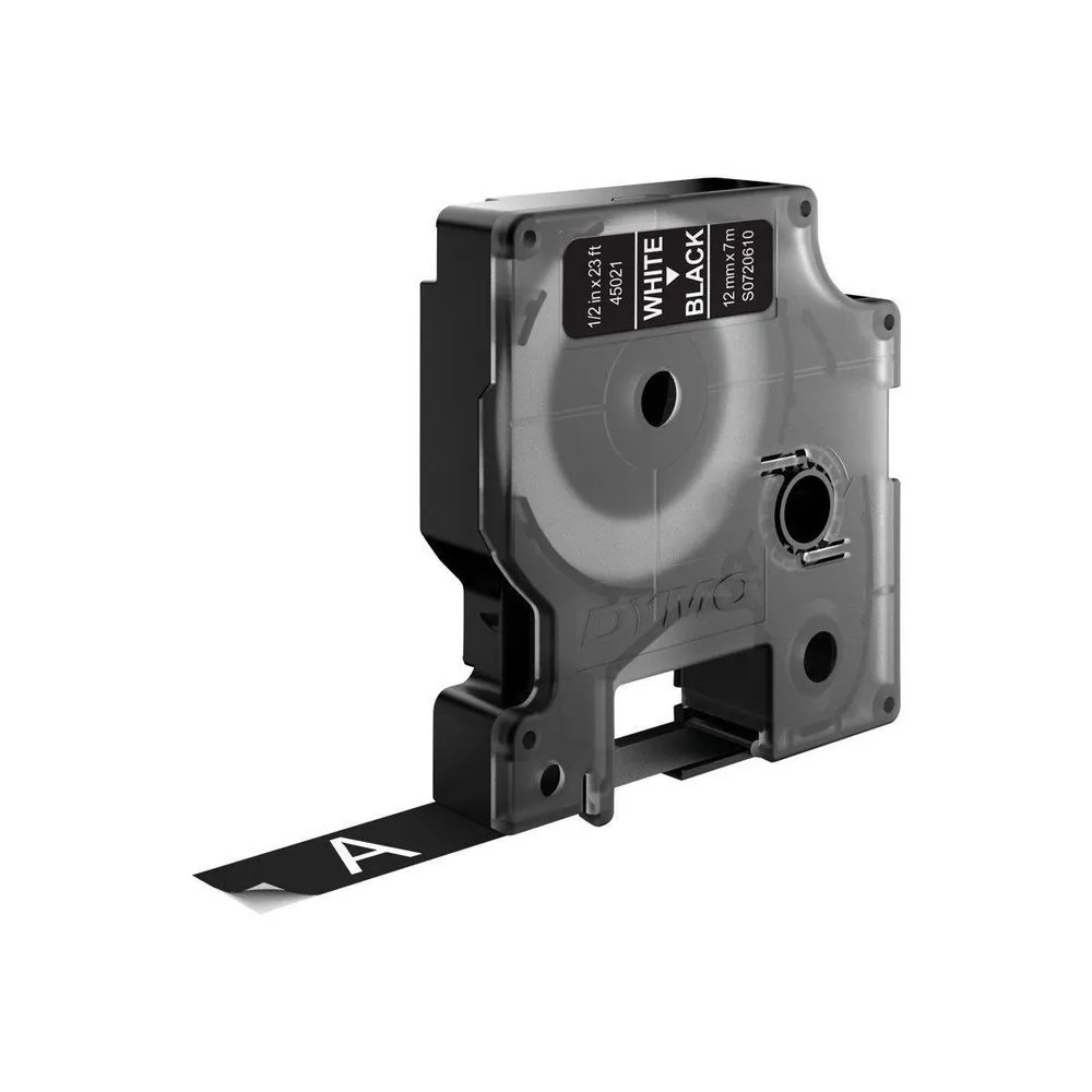 Tape D1 12mmx7m white/black