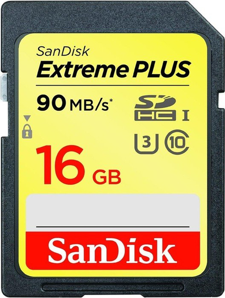 SanDisk 16GB Extreme Plus, UHS-I Class 10 SDHC - memory card