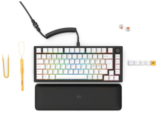 Glorious GMMK PRO 75% Pre-built -mekaaninen pelin&auml;pp&auml;imist&ouml;, Glorious Fox Linear, Black Slate