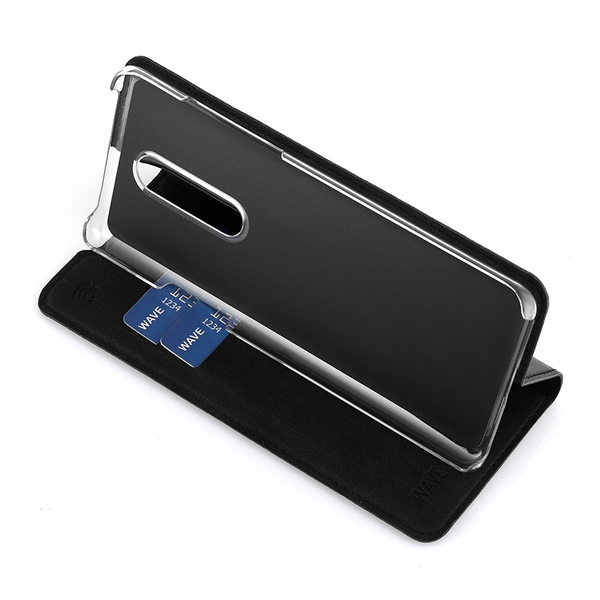 Wave Book Case, OnePlus 8 - flipfodral, Svart Wave Book Case, OnePlus 8 - flipfodral, Svart