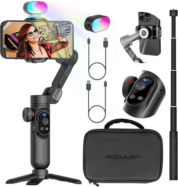 AOCHUAN Smart X Pro RGB - 3-axis gimbal, Black