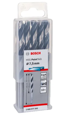 Bosch metal drill-HSS PointTeQ - DIN 338 - 7,5 mm - 10-pack - 2608577243