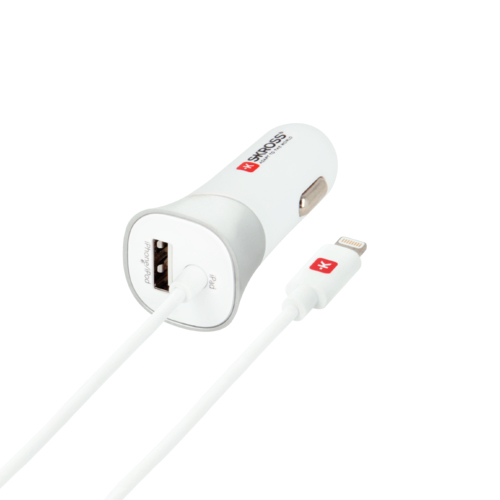 USB Car Charger with Lightning Cable