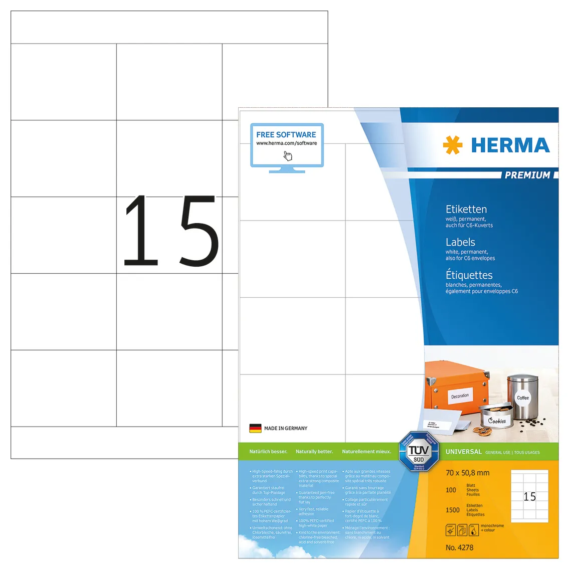 Herma label Premium 70x50,8 (1500)