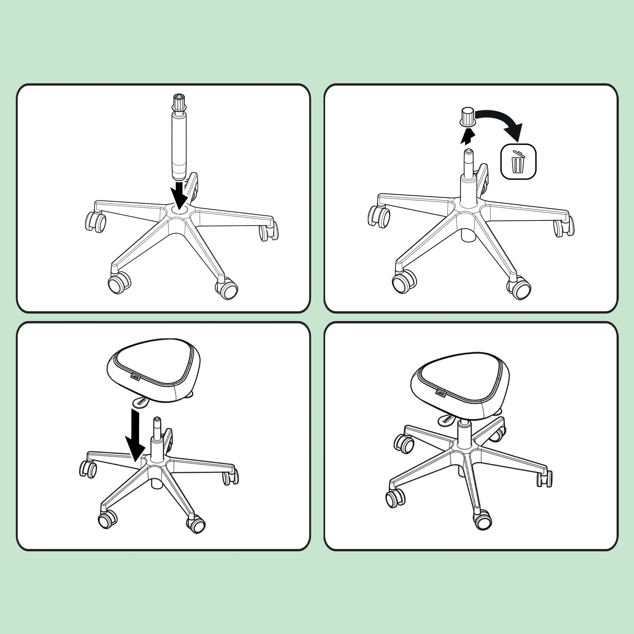 Leitz Ergo Active Balans - sitting stool, Svart