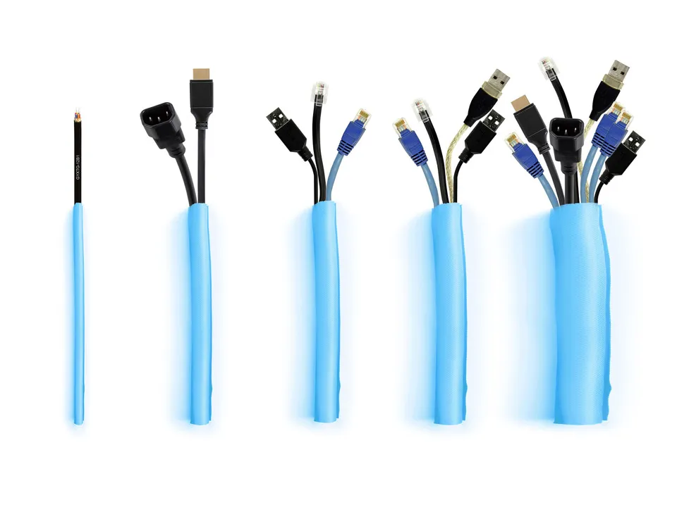 M Universal Cable Sock Self Wrapping 19mm Blue 25m