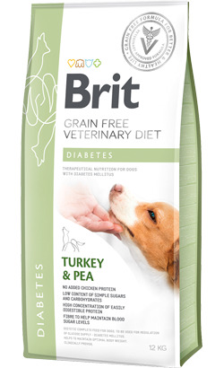Brit Veterinary Diets Dog Diabetes Turkey & Pea, Koiran kuivaruoka, Adult, 12 kg