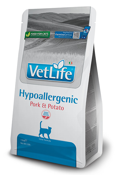 Farmina Vet Life Hypoallergenic Pork & Potato, Dry food for cats, Adult, 1.5kg