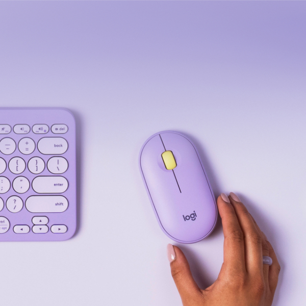 Logitech Pebble M350 Wireless Mouse - mouse, Violet