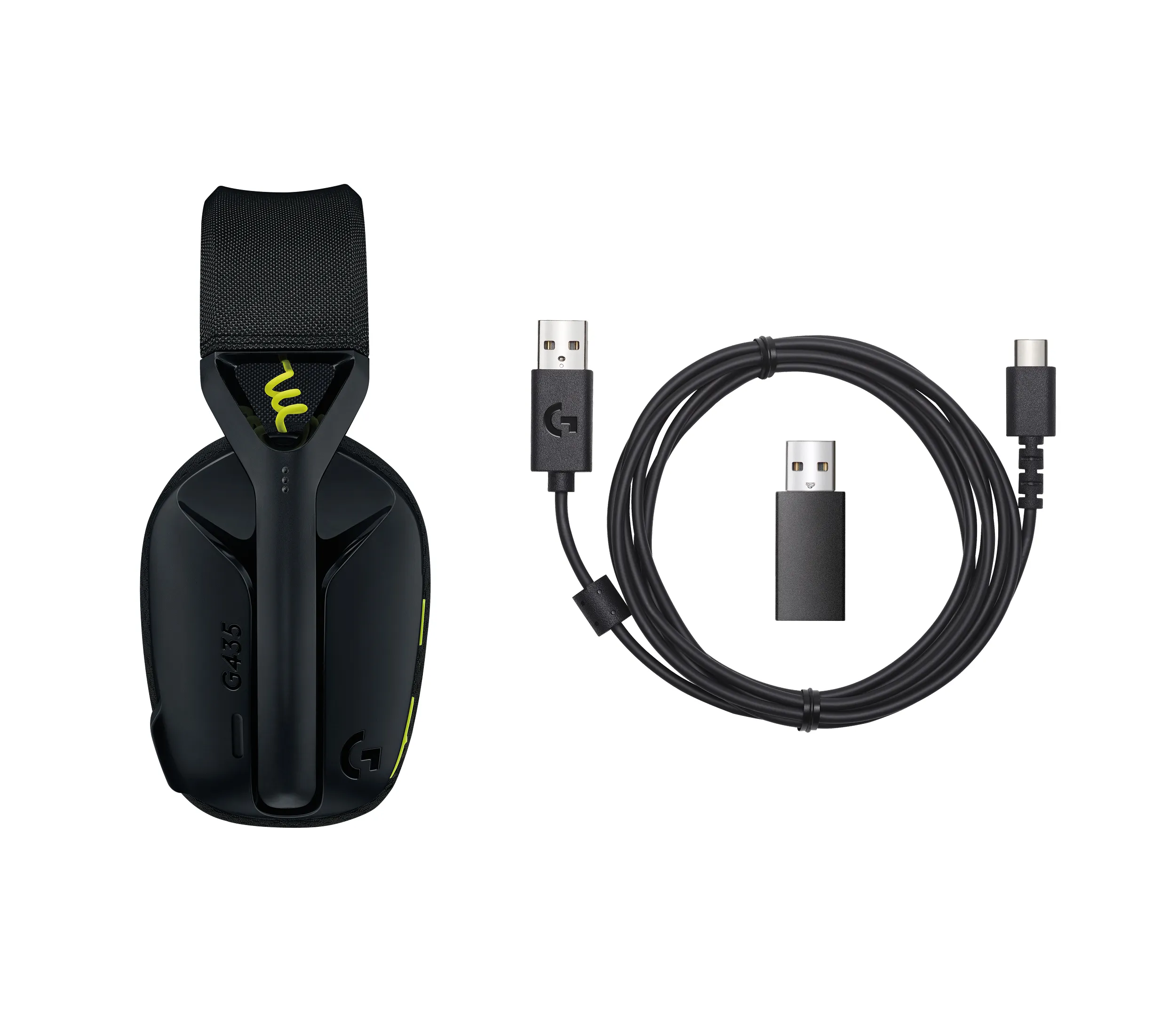 Logitech G435 LIGHTSPEED Wireless Gaming Headset, Black and Neon Yellow