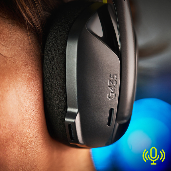 Logitech G435 Lightspeed - trådlöst gaming headset, black/neon yellow