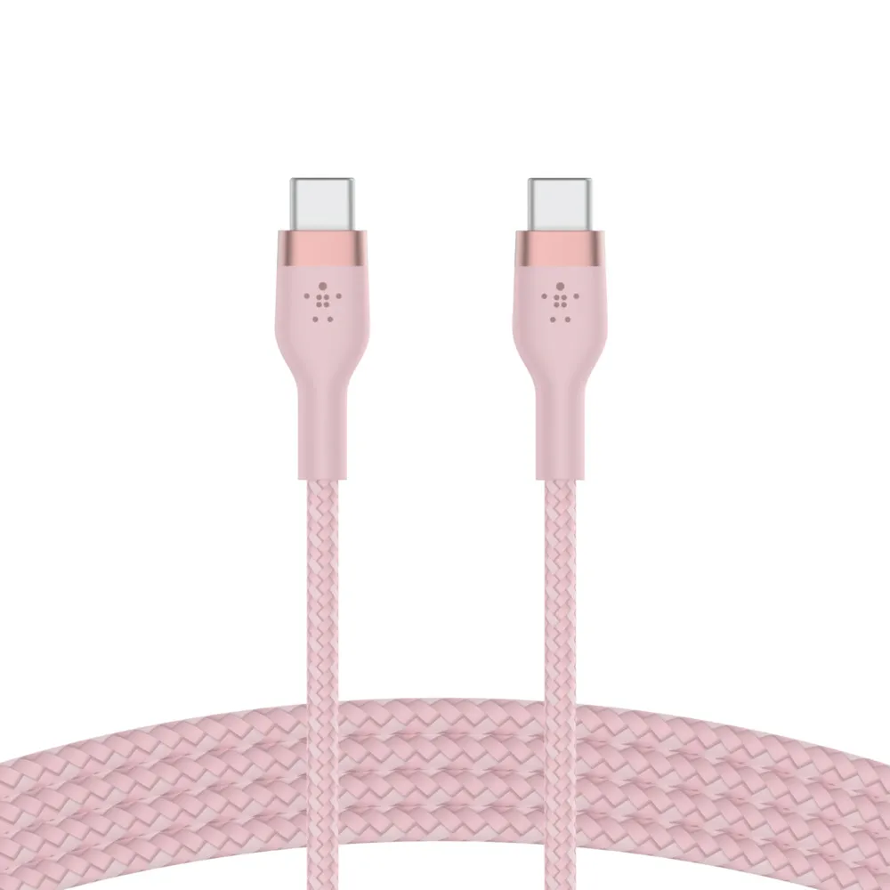 Belkin boost charge usb-c to usb-c 2.0 braided silicon, 2m, pink