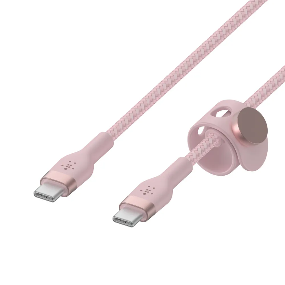 Belkin boost charge usb-c to usb-c 2.0 braided silicon, 2m, pink