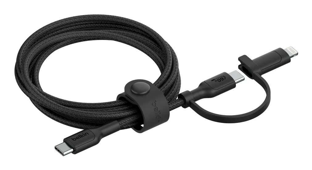 BELKIN 2-in-1 USB-C and LTG cable - cabel, Black