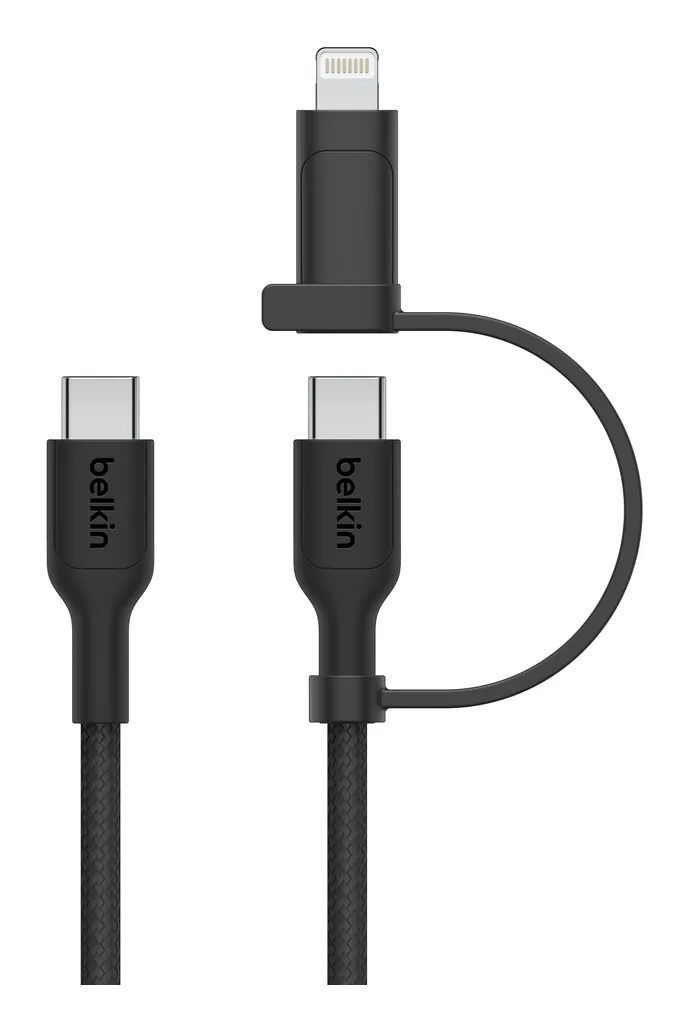 BELKIN 2-in-1 USB-C and LTG cable - cabel, Black