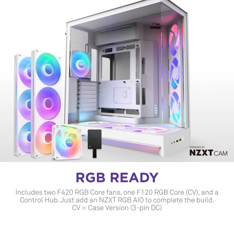 NZXT H9 Flow RGB+ (2025) - midi chassi, Vit