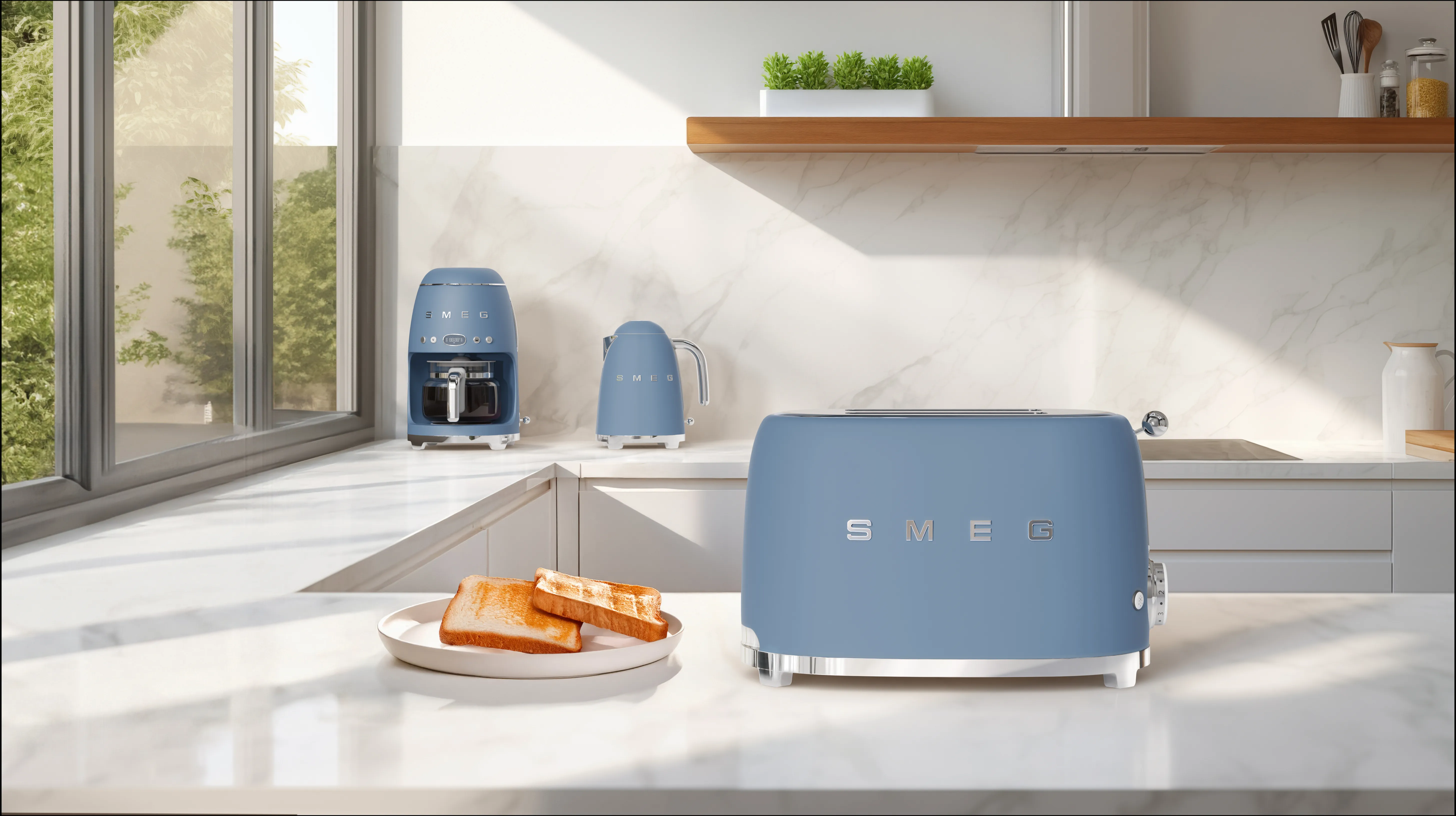 Smeg 50's Style DCF02SBMEU - kaffebryggare, Blå