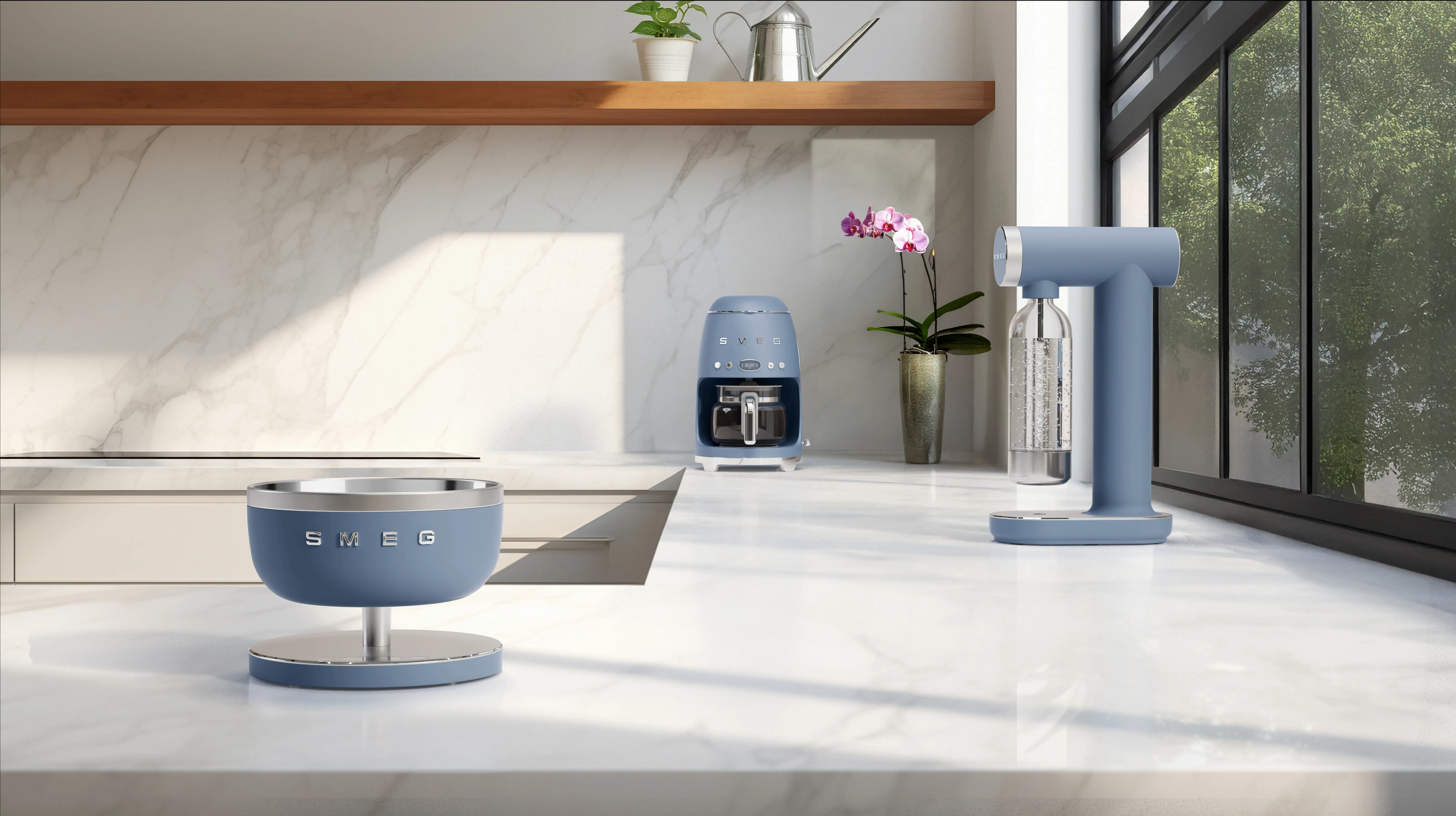 Smeg 50's Style DCF02SBMEU - kaffebryggare, Bl&aring;