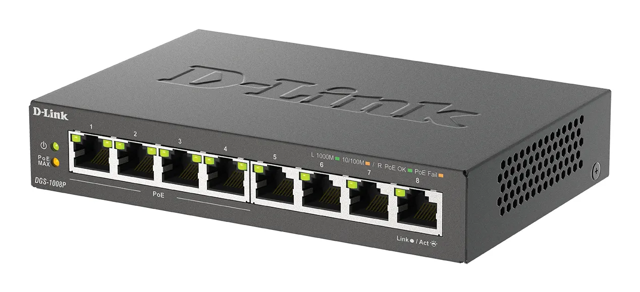 D-LINK 8-Port Gigabit PoE Unmanaged Desktop Switch