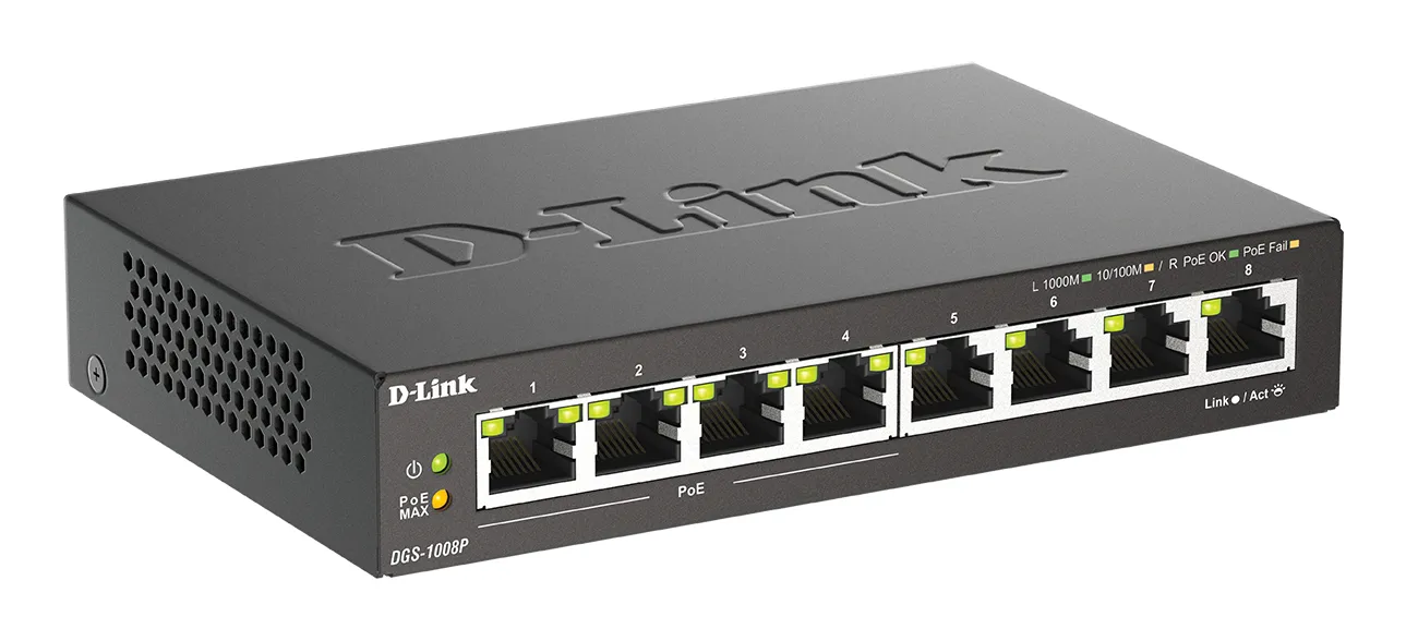 D-LINK 8-Port Gigabit PoE Unmanaged Desktop Switch