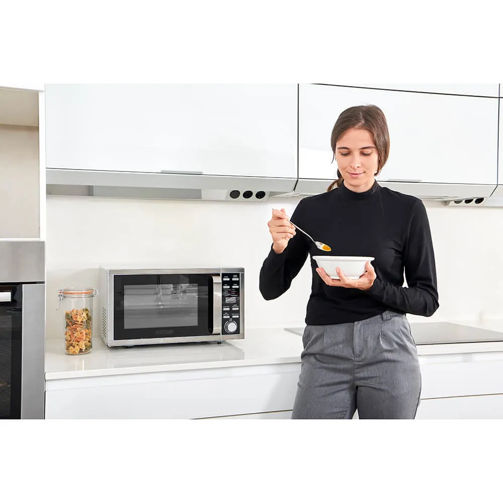 Black+Decker Grill and Convection - microwave, steel/black, 25l