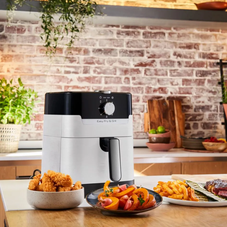 Tefal hot air fryer Easy Fry &amp; Grill Classic (stainless steel/black, 1,550 watts, basket 4.2 liters)