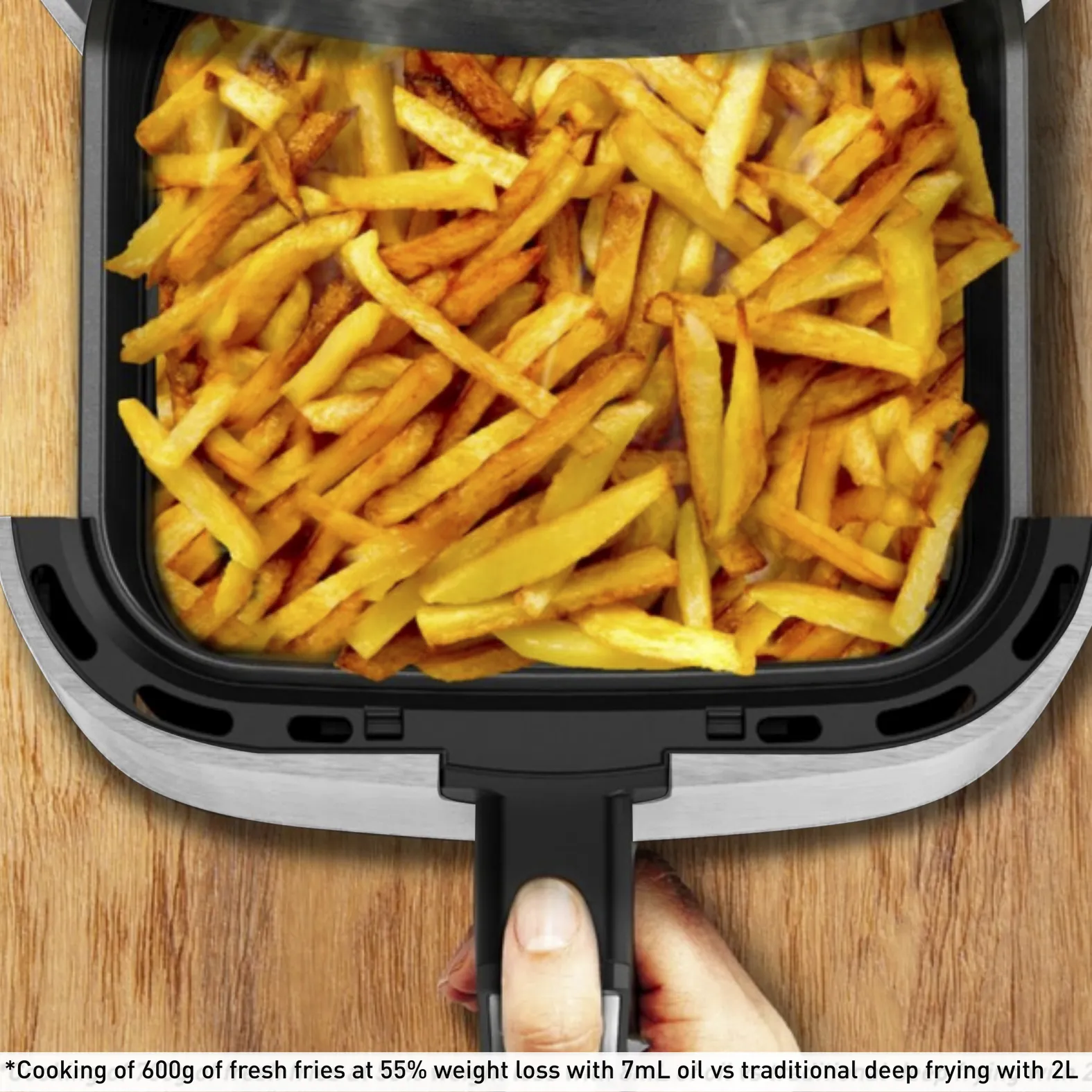 Tefal hot air fryer Easy Fry & Grill Classic (stainless steel/black, 1,550 watts, basket 4.2 liters)