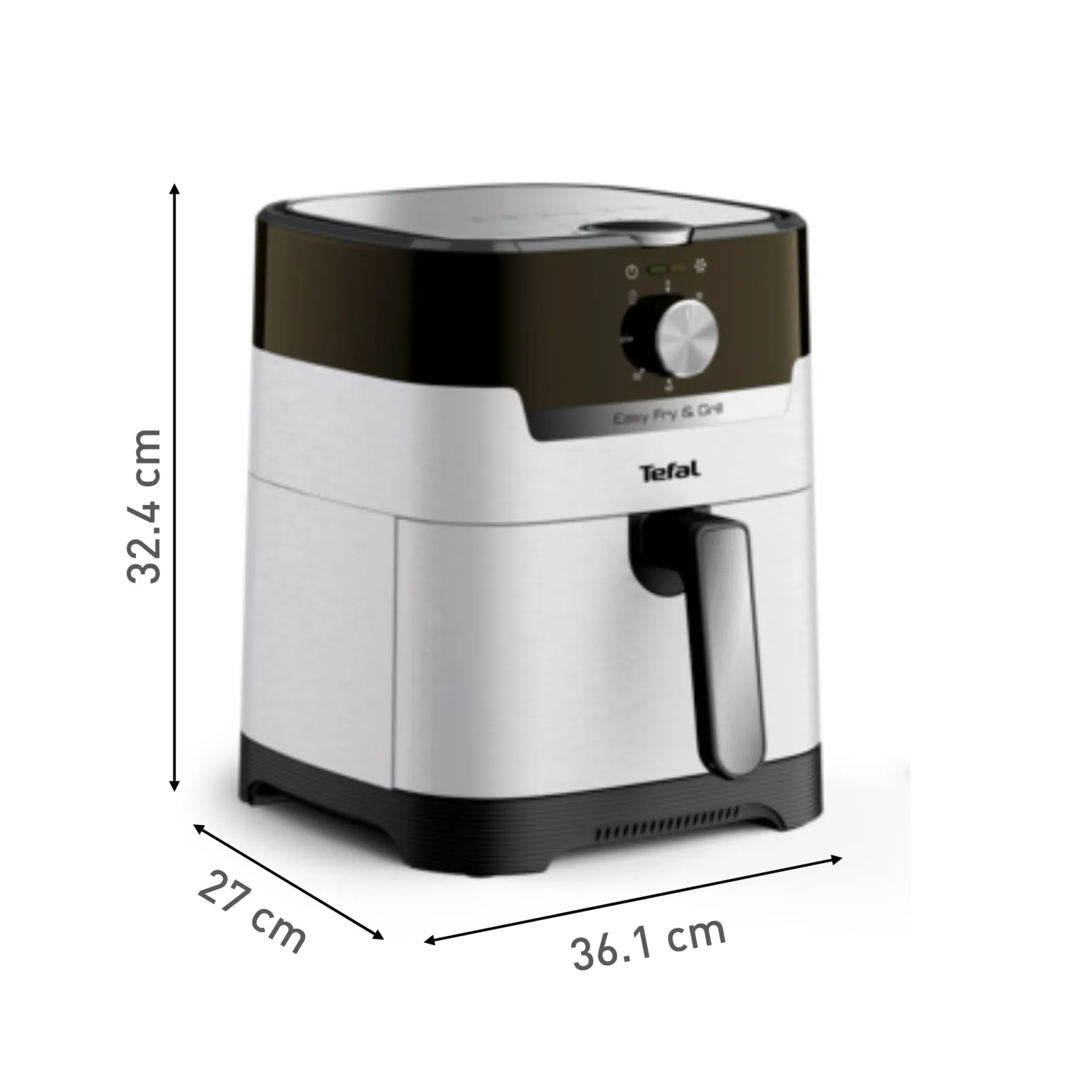 Tefal hot air fryer Easy Fry &amp; Grill Classic (stainless steel/black, 1,550 watts, basket 4.2 liters)