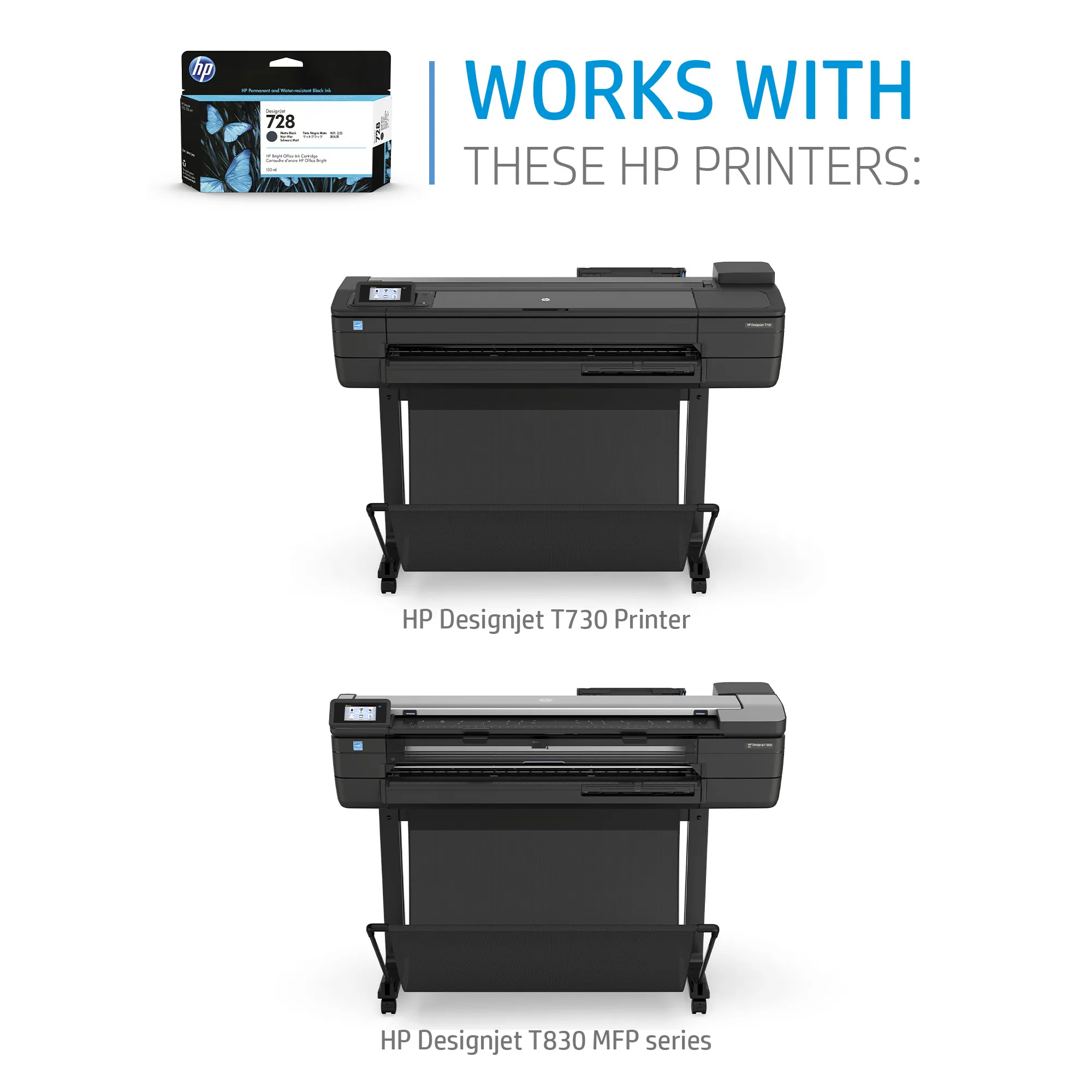 HP 728 ink cartridge, 130 ml, Matte Black