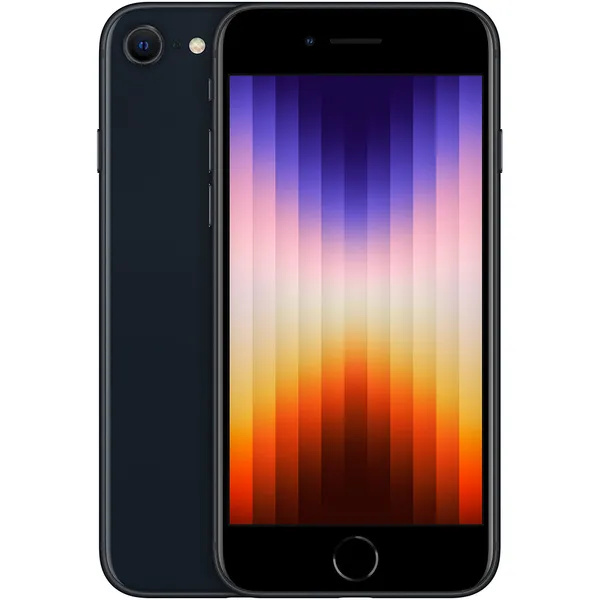 Renoverad iPhone SE (2022) 64 GB - mobiltelefon, Midnatt (Utmärkt skick)