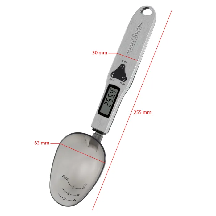 ProfiCook PC-LW 1214 Digital Spoon Scale, Stainless Steel, 300 g / 0.1 g