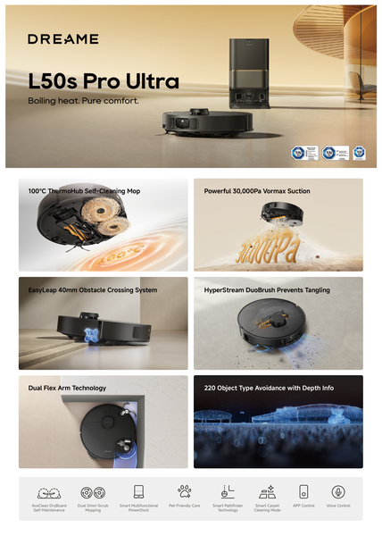 Dreame L50s Pro Ultra -robotti-imuri, musta