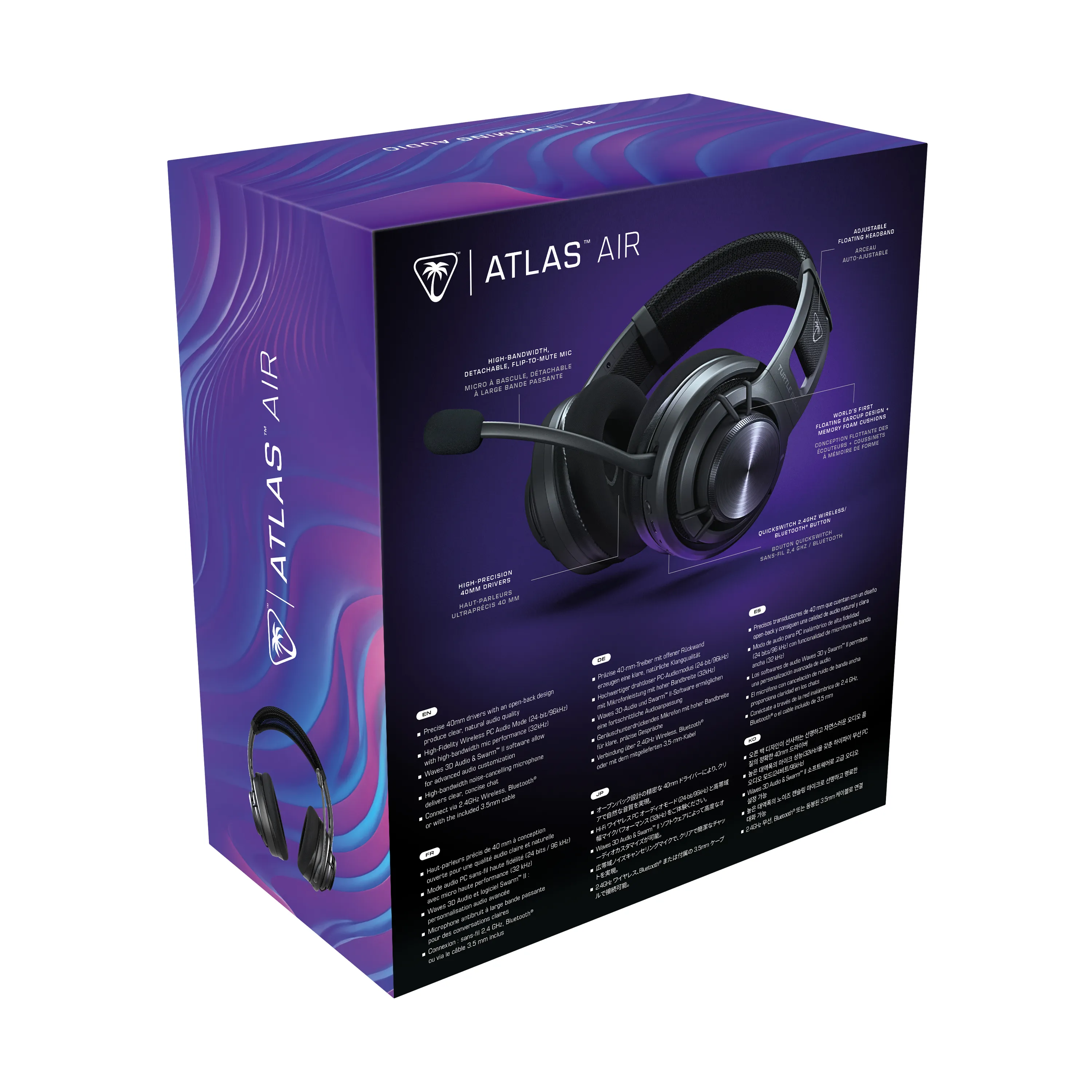 Turtle Beach Atlas Air Wireless Gaming Headset, Black