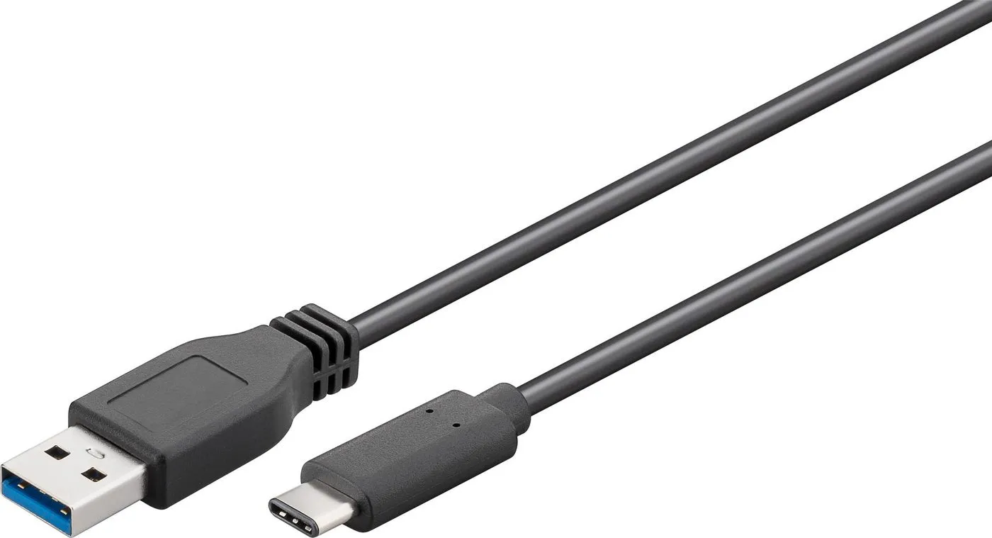 MicroConnect USB-A – USB-C 3.1 Gen 1 - kabel, 15 cm, Svart