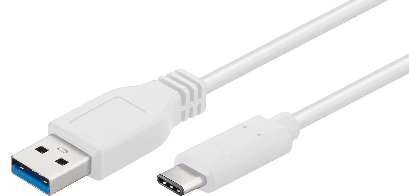 MicroConnect USB-A – USB-C 3.1 Gen 1 - cable, 2 m, White