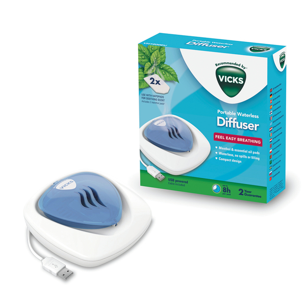 Vicks V1800 - waterless diffuser, white/blue