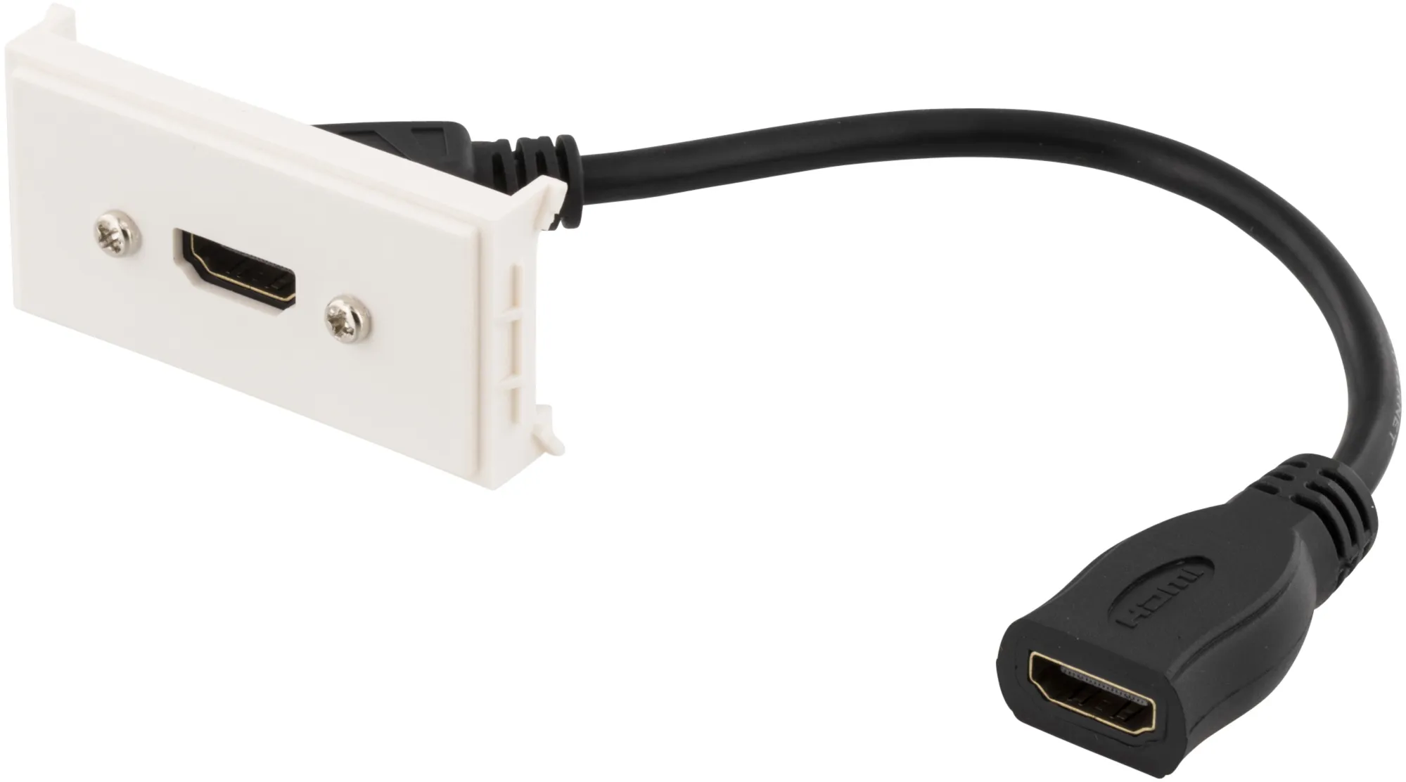 DELTACO Liitinpaneelil, 1xHDMI, 0,2m, valkoinen