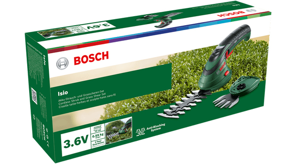 Bosch Isio akkuk&auml;ytt&ouml;iset ruohosakset, musta - vihre&auml;