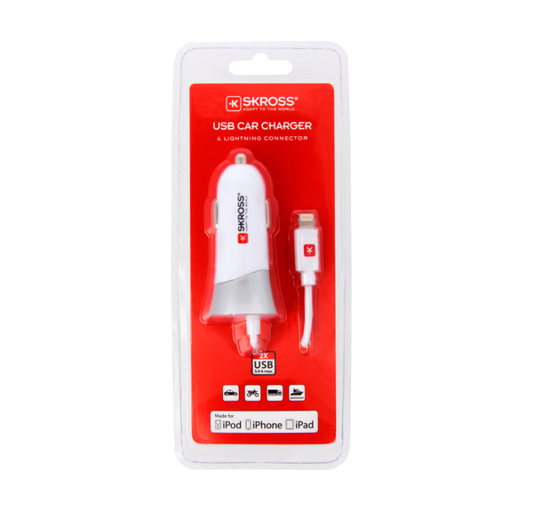 USB Car Charger with Lightning Cable