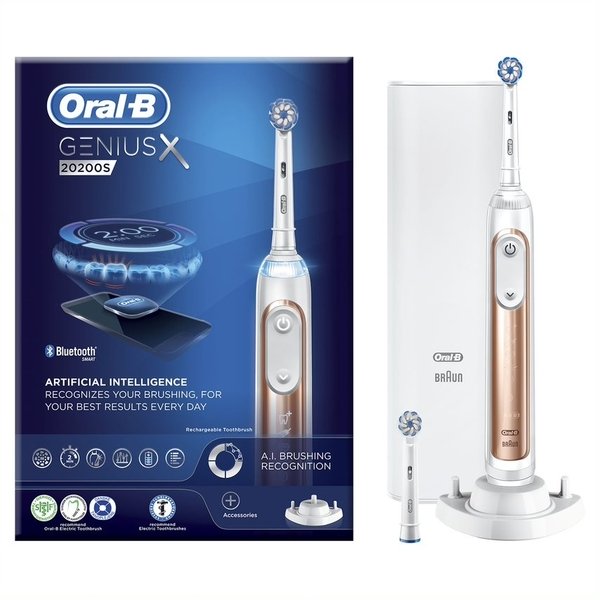 Oral-B Genius X 20200S - s&auml;hk&ouml;hammasharja, Ruusukulta