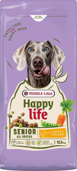 Versele-Laga Happy Life Senior Light with Chicken, Torrfoder f&ouml;r hund, 12,5 kg